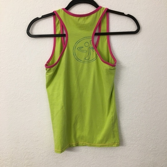 Zumba green/pink tank top size large - Picture 4 of 6